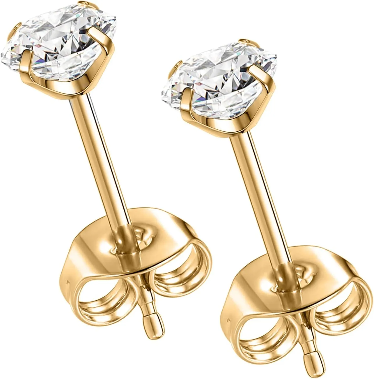 1 Pair Implant Grade Titanium Stud Earrings Set Hypoallergenic 3-6mm Cubic Zirconia Earrings for Women Girls for Men for Sensitive Ear