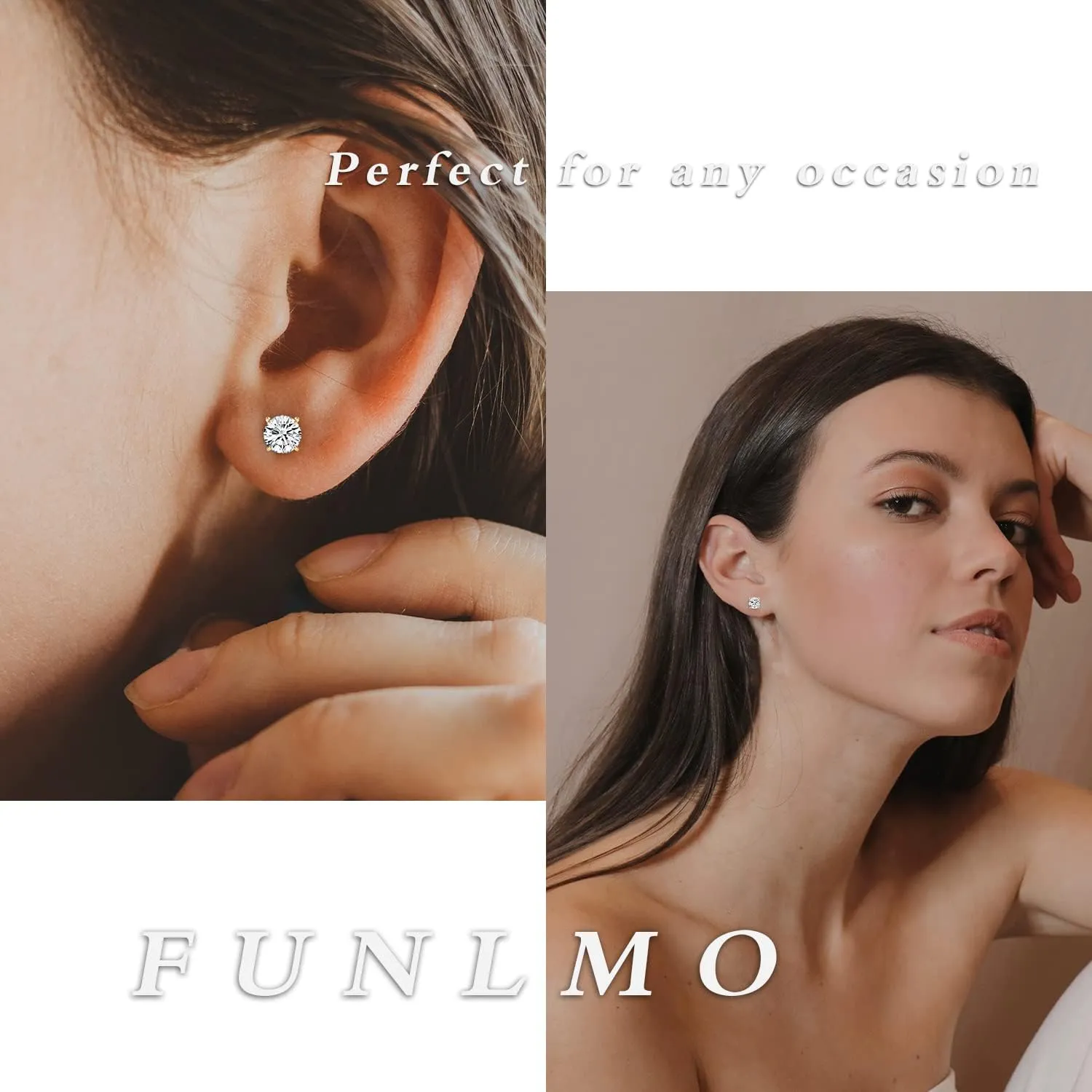 1 Pair Implant Grade Titanium Stud Earrings Set Hypoallergenic 3-6mm Cubic Zirconia Earrings for Women Girls for Men for Sensitive Ear