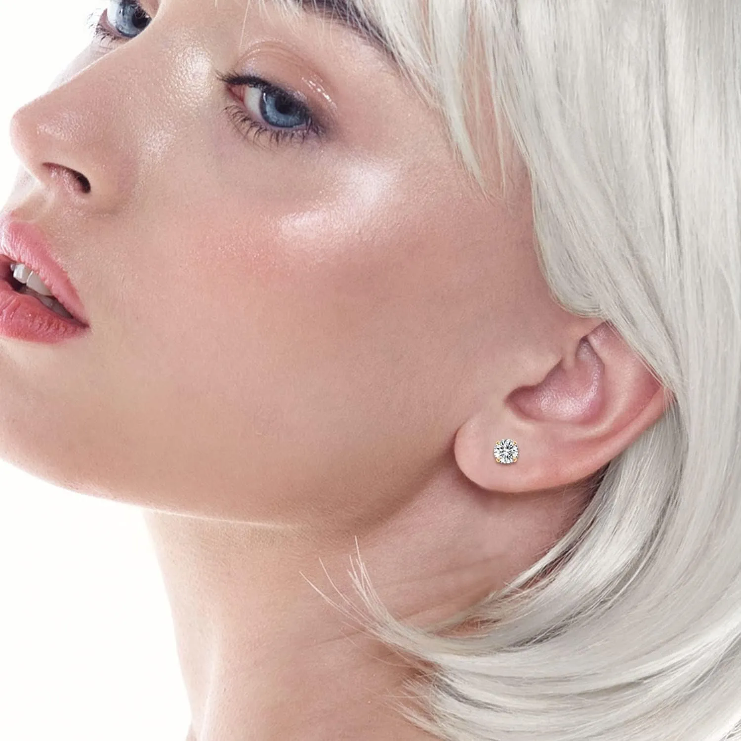 1 Pair Implant Grade Titanium Stud Earrings Set Hypoallergenic 3-6mm Cubic Zirconia Earrings for Women Girls for Men for Sensitive Ear