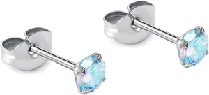 1 Pair Implant Grade Titanium Stud Earrings Set Hypoallergenic 3mm 4mm 5mm 6mm Cubic Zirconia G23 Titanium Earring Studs for Women Men for Sensitive Ear
