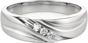 10K 14K 18K Gold Men's Diamond Wedding Band 0.06Cttw Natural Round Diamond Single Row Wedding Band for Men