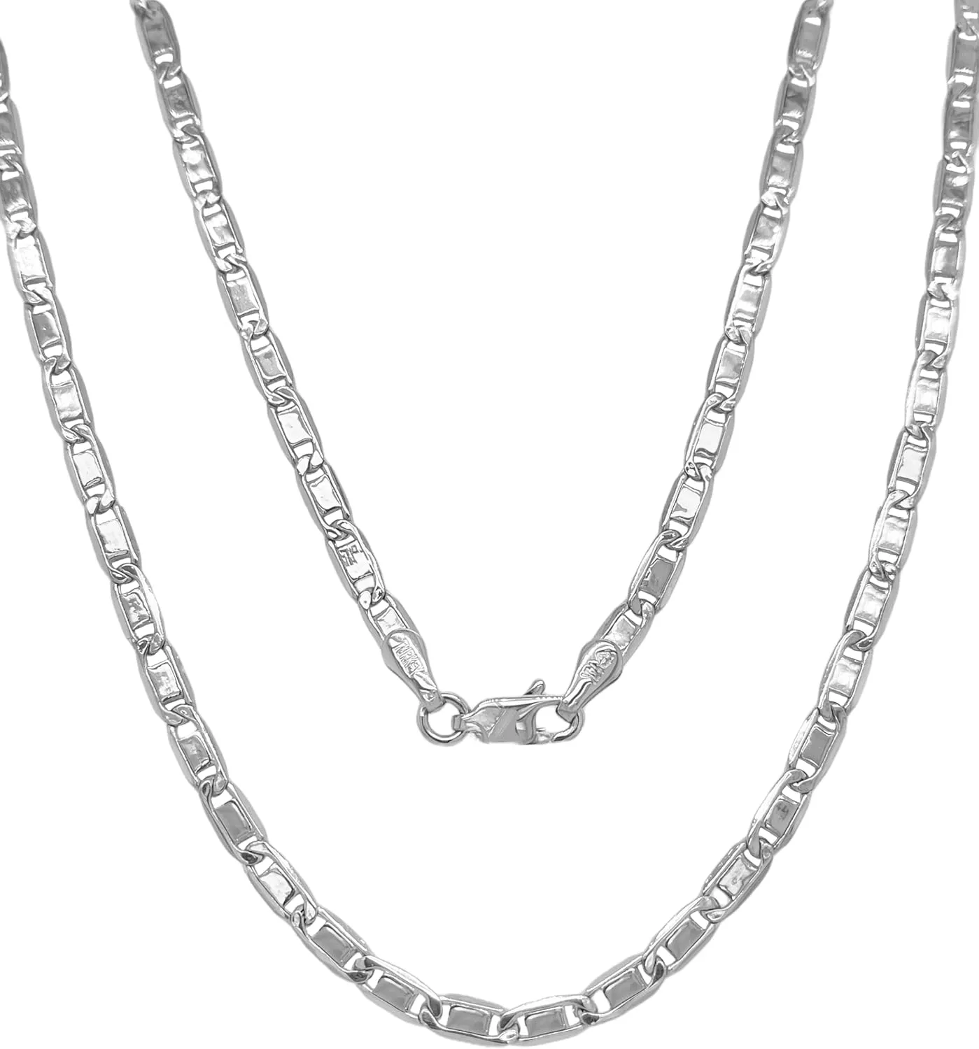 14K Gold Necklaces For Women Trendy 2.3mm 2.8mm 3.6mm 4.4mm 5.2mm Yellow Real Gold Valentino Mirror Chain Polished Links Men's 14K Gold Chain Necklace with Lobster Clasp 16" 18" 20" 22" 24"