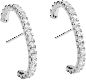14K Gold Plated 925 Sterling Silver Paved Gemstone Post Minimalist Suspender Curved Ear Cuff Earring Wrap Earlobe Studs For Women Gift Anniversary, Birthday, Christmas, Wedding