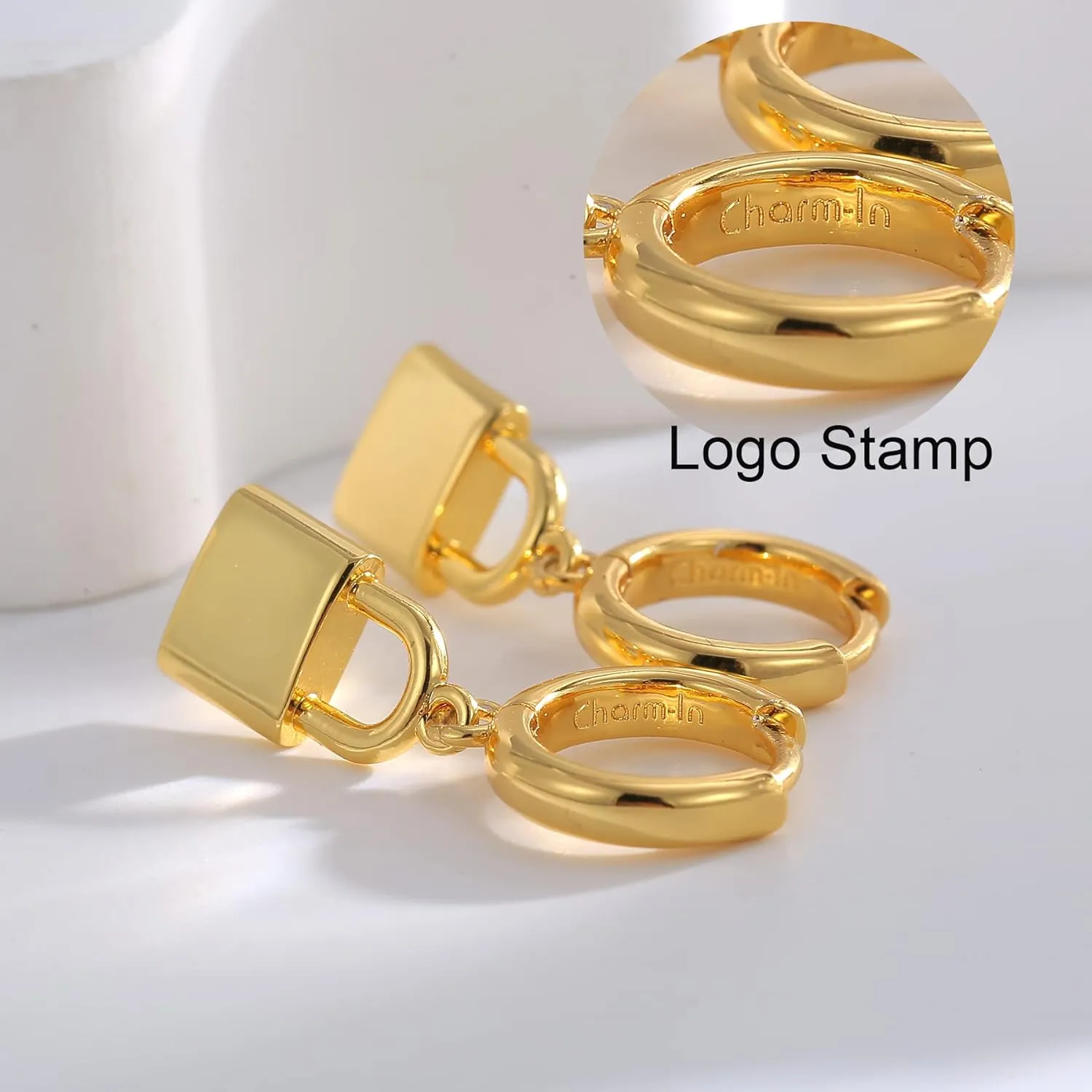 14K Gold Plated Drop Earrings-Medium Huggie Hoop Charm Earrings Lightweight Dangle Earrings for Women-Summer Beach Jewelry Hypoallergenic Gift for Her