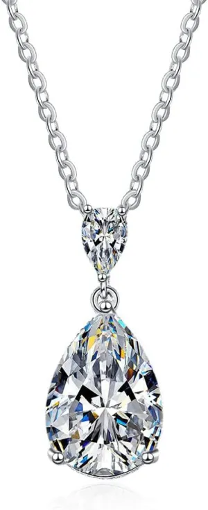 14K Gold Plated Heart Diamond Necklace Sparkle Solitaire Pendant Halo Necklace for Women Classic Luxury Love Clavicle Neckband Valentine's Day Gift
