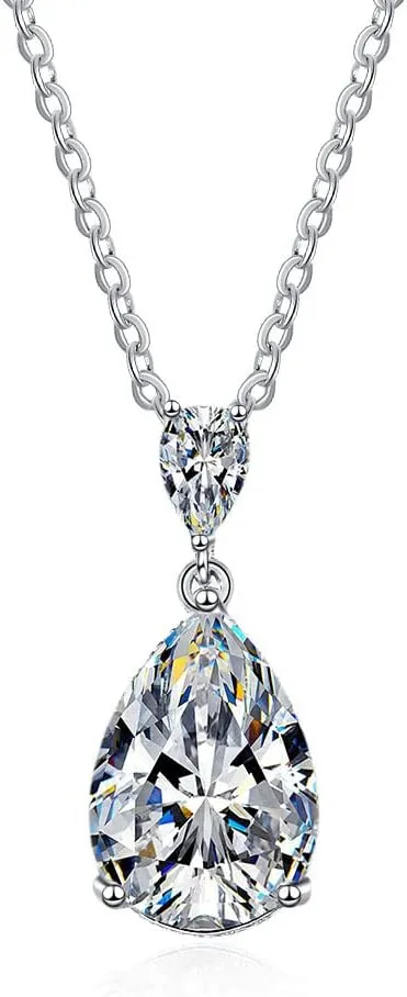 14K Gold Plated Heart Diamond Necklace Sparkle Solitaire Pendant Halo Necklace for Women Classic Luxury Love Clavicle Neckband Valentine's Day Gift