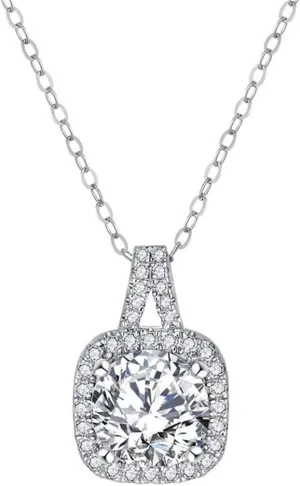 14K Gold Plated Heart Diamond Necklace Sparkle Solitaire Pendant Halo Necklace for Women Classic Luxury Love Clavicle Neckband Valentine's Day Gift
