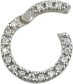 14k Solid Gold Diamond Charm Enhancer, Gold Round Enhancer, 14K Designer Charm Holder, Connector Jewelry