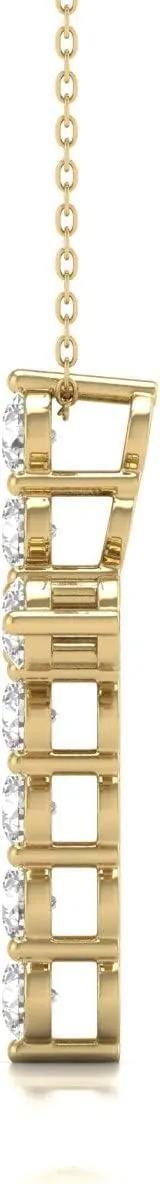 14K White and Yellow Gold 0.25 Carat TW Natural Diamond Classic Cross Pendant for Women, Comes with Prong Setting, Sophisticated Faith Jewelry (J-K Color, I2-I3 Clarity)
