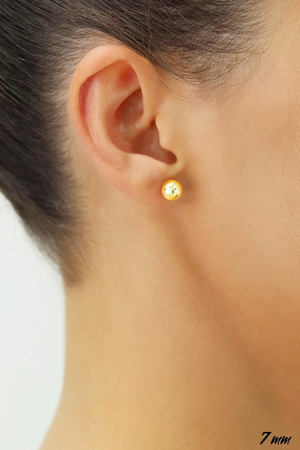 14k Yellow Gold Ball Stud Earrings with Secure Screw-backs