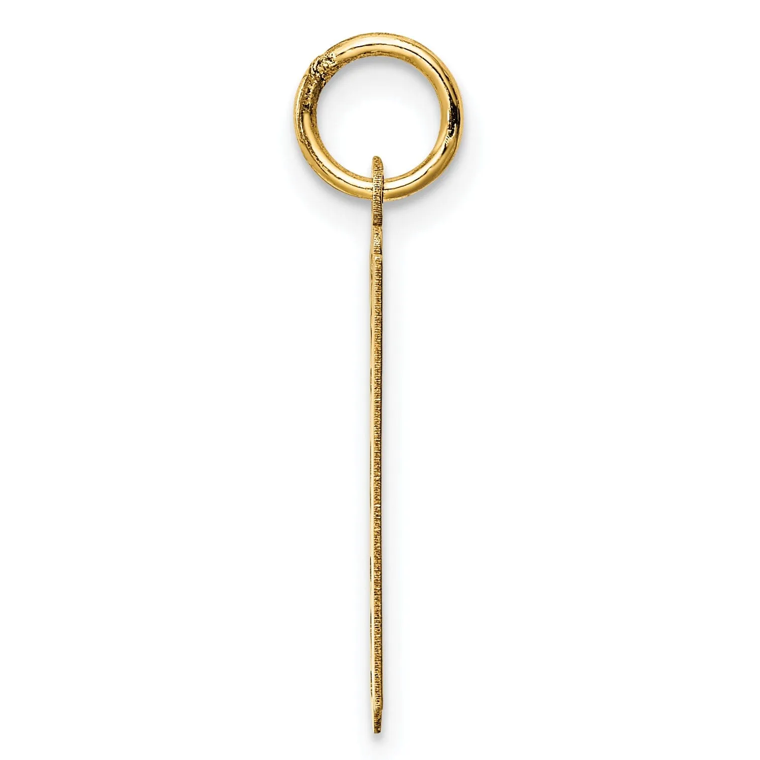 14k Yellow Gold Polished Razor Blade Charm Pendant