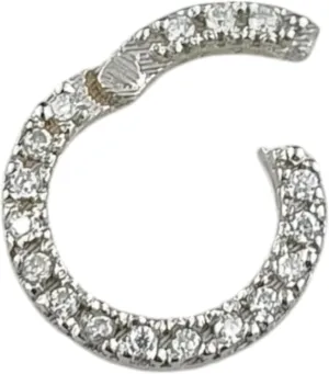 14k Yellow Gold Round Diamond Charm Holder, 14k gold Round Enhancer Lock, Snap Lock, 14k Gold Charm Holder Lock