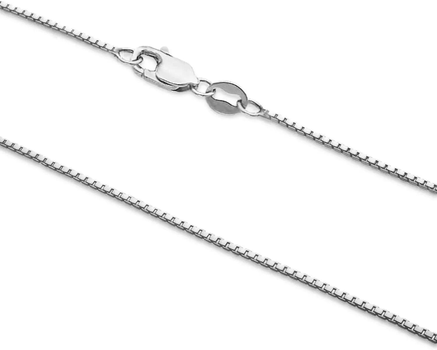 14K Yellow, White or Rose Gold Box Link Chain Dainty Yellow Gold Necklace for Women and Men with Lobster Clasp