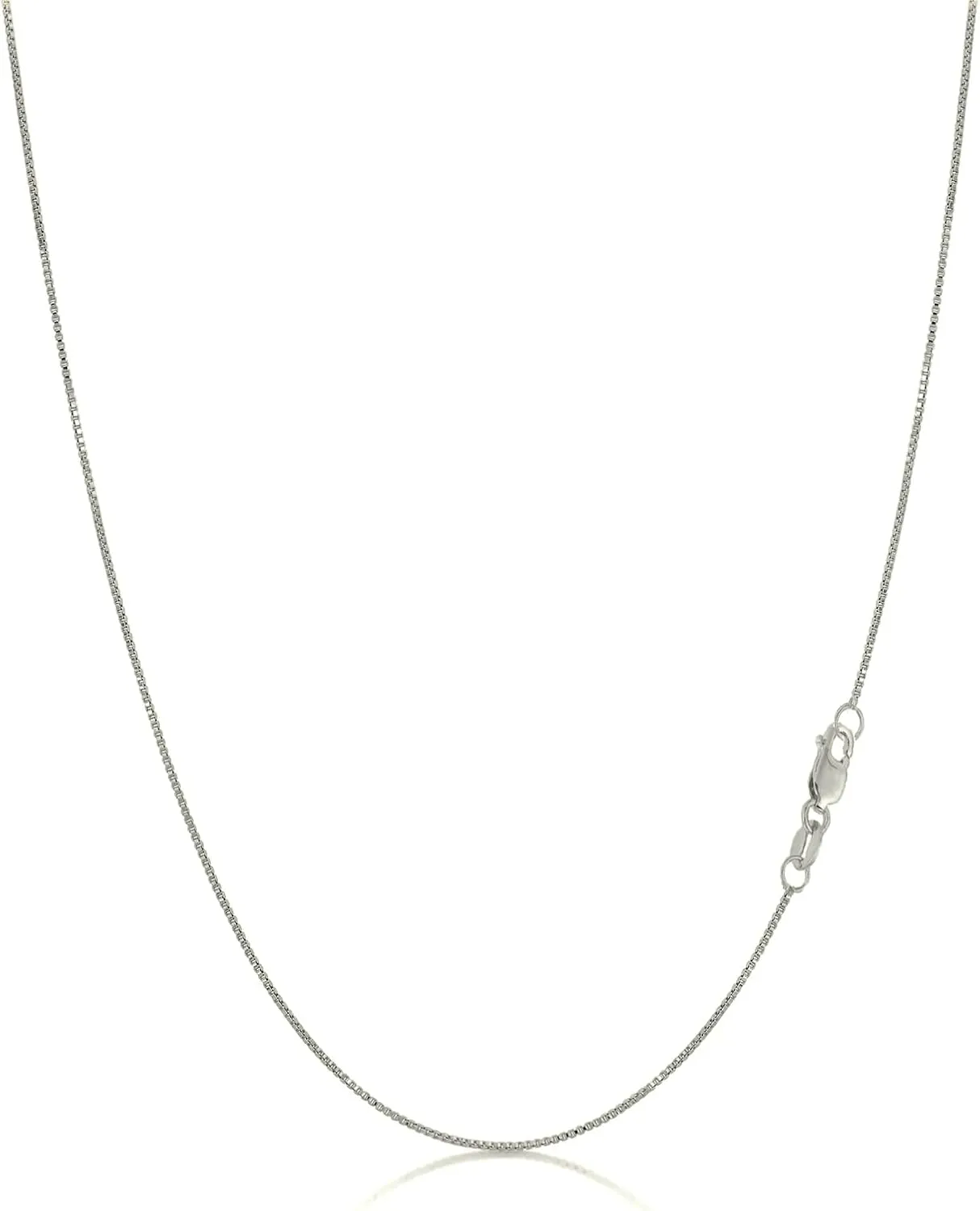 14K Yellow, White or Rose Gold Box Link Chain Dainty Yellow Gold Necklace for Women and Men with Lobster Clasp