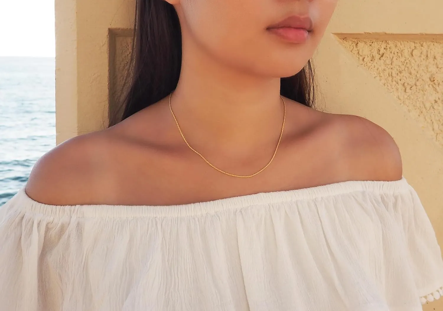 14kt Yellow Gold Plated Sterling Silver 1.1mm Diamond-Cut Rope Chain Necklace Solid Italian Nickel-Free, 14-36 Inch