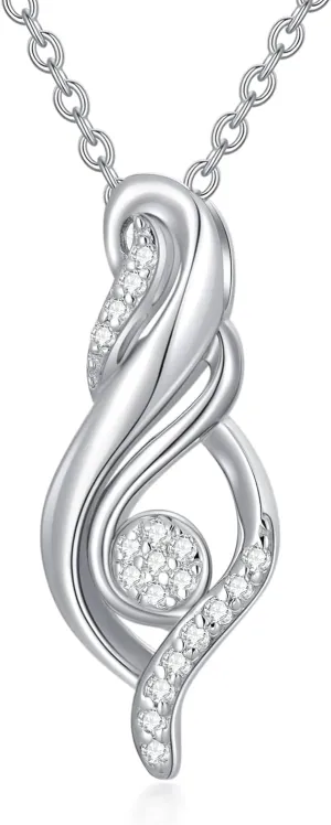 1/5 cttw Real Diamond Sterling Silver Pendant Necklace, Diamond Jewelry for women