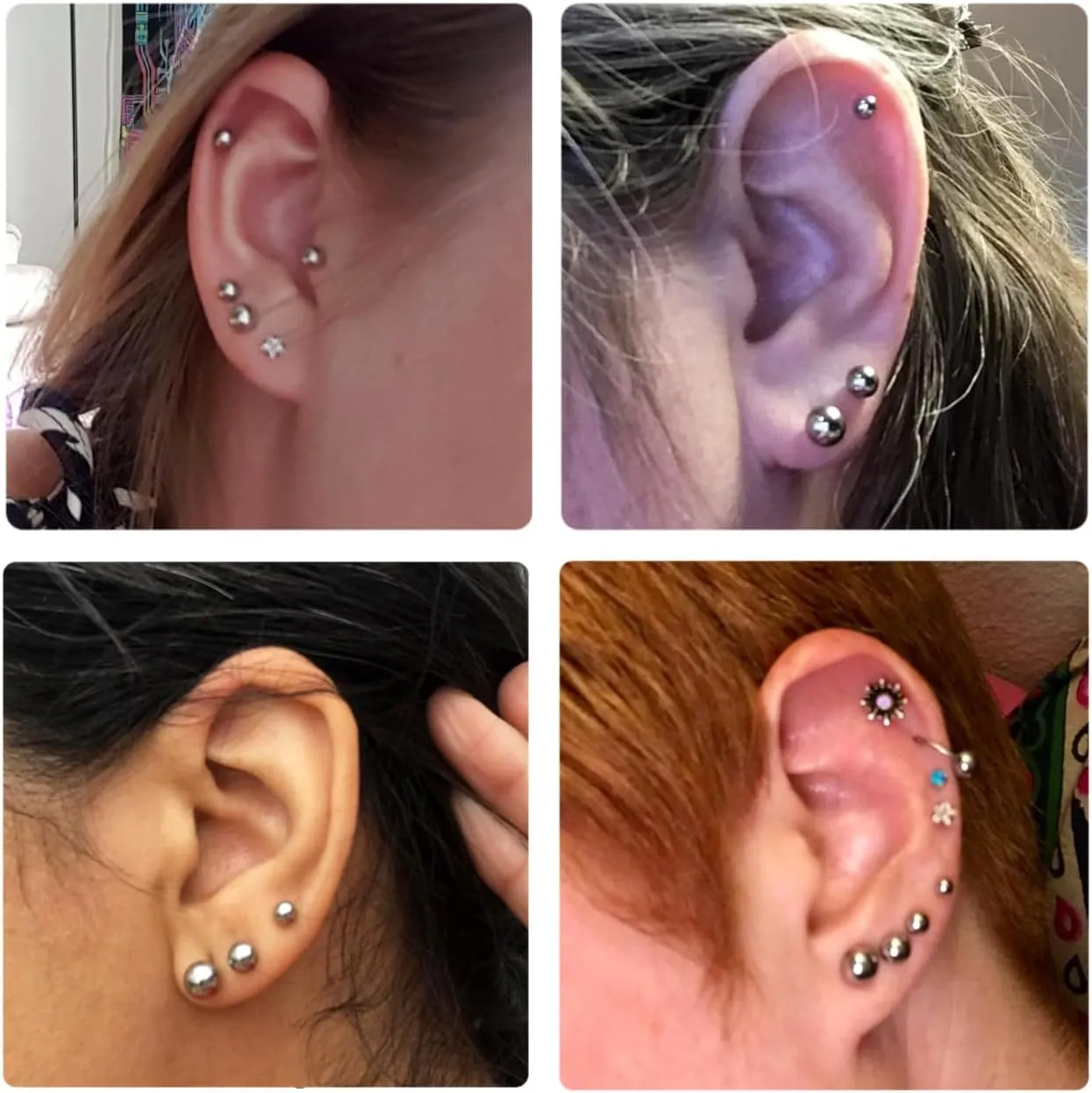 15 Pairs Surgical Steel Ball Stud Earrings Set for Women & Men, 2-6mm, Silver & Gold, Hypoallergenic, 316L Stianless Steel
