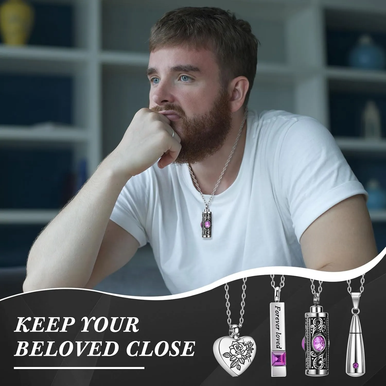 15 Pcs Urn Necklace for Ashes Keepsake Cremation Jewelry Stainless Steel Cross Heart Cubic Locket Ashes Necklace
