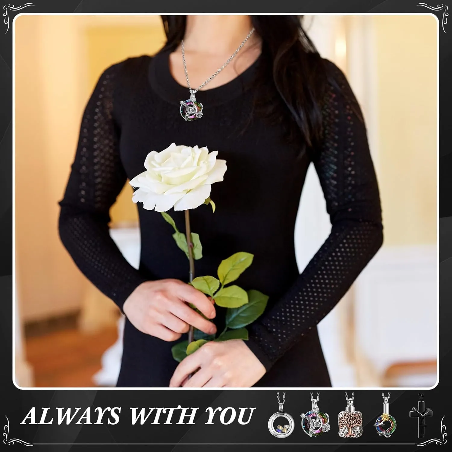 15 Pcs Urn Necklace for Ashes Keepsake Cremation Jewelry Stainless Steel Cross Heart Cubic Locket Ashes Necklace