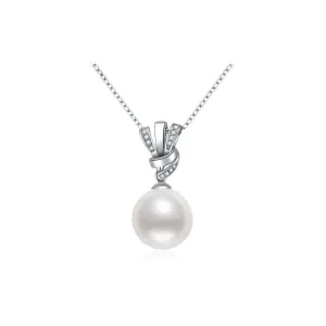 18k Gold Diamond South Sea Australia White Pearl Necklace KN00137