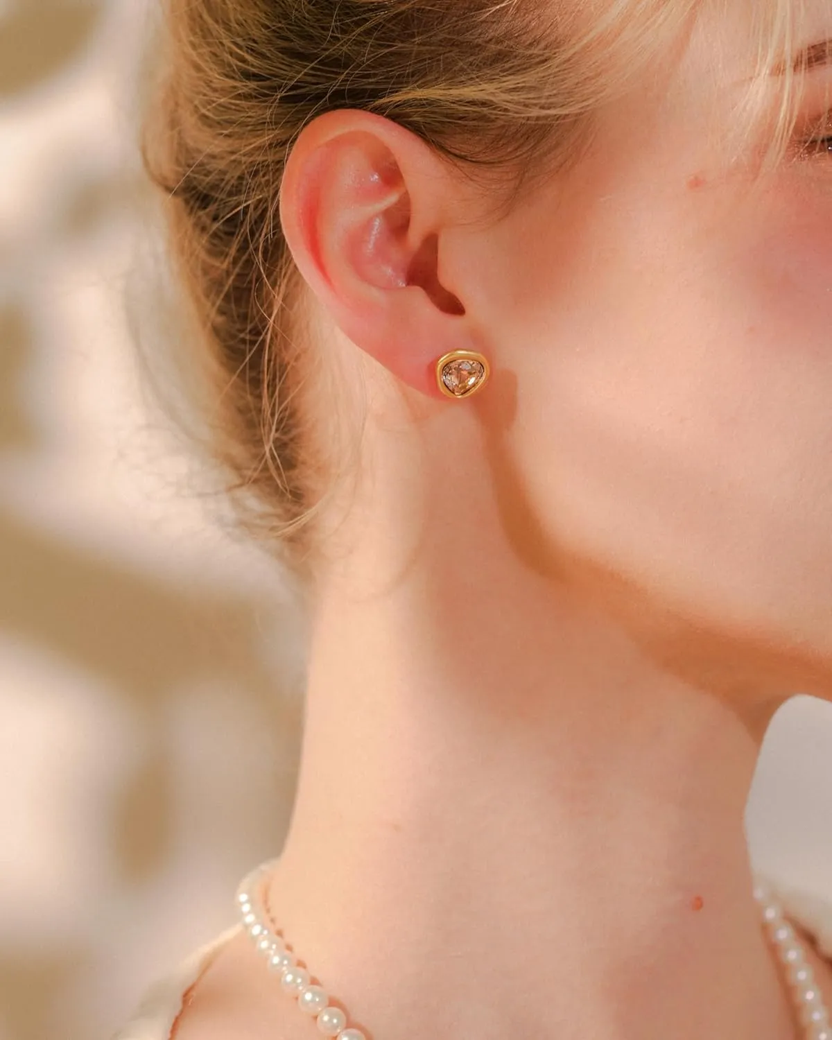 18k Gold Plated Austrian Crystal Stud Earrings, Sparkly Crystals Framed with Abstract Shapes, Hypoallergenic, Colorful and Unique Jewelry Gift for Women