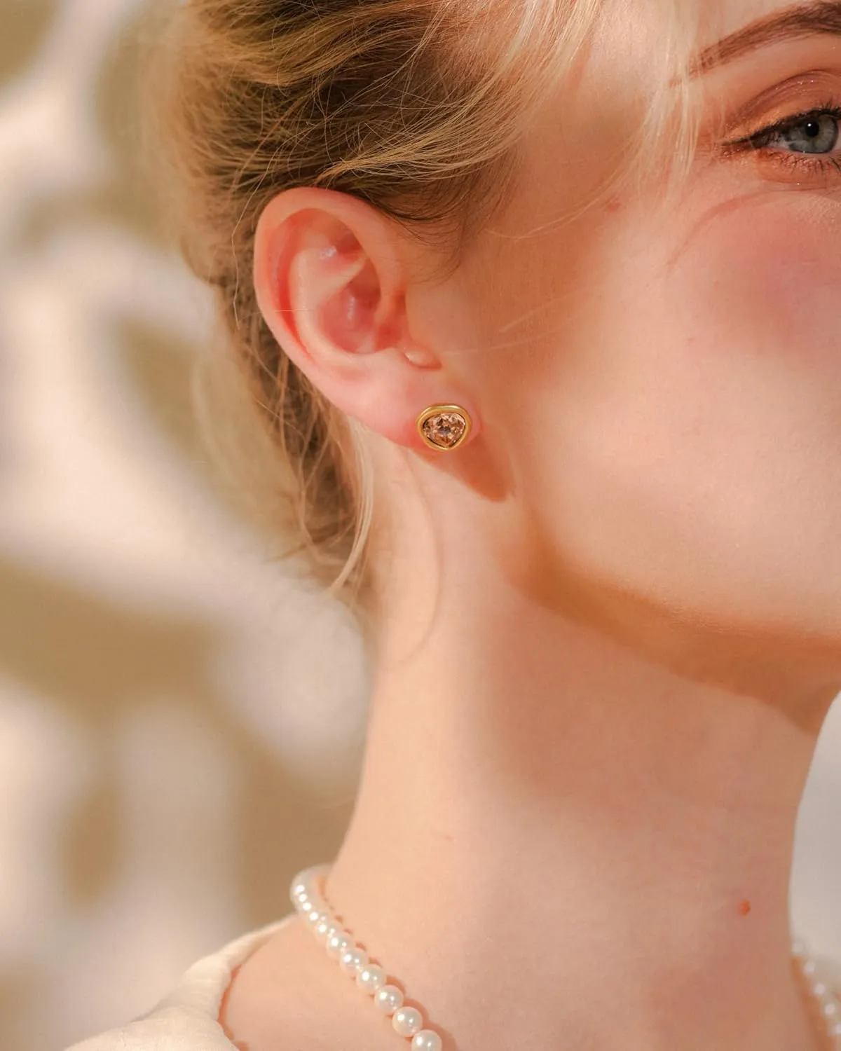 18k Gold Plated Austrian Crystal Stud Earrings, Sparkly Crystals Framed with Abstract Shapes, Hypoallergenic, Colorful and Unique Jewelry Gift for Women