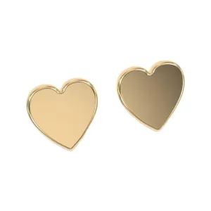 18K Gold Stud Earrings for Women - Certified 925 Sterling Silver Hypoallergenic Gold Earrings for Women - Premium Comfortable Full Heart Small Tiny Flat Back Stud Earrings for Women, Teen Girls