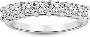 2 1/2 Carat 14K White Gold Round 7-Stone Diamond Wedding Anniversary Stackable Ring Band Ultra Premium Collection