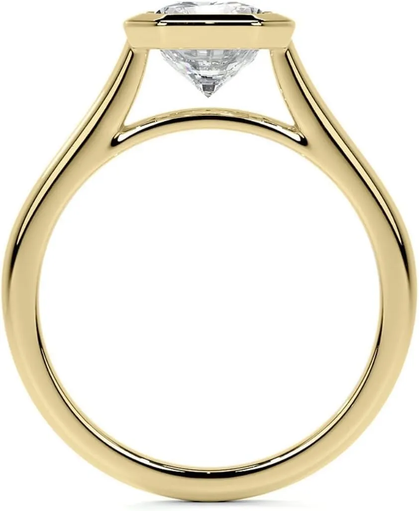2 CT Emerald Cut Moissanite Solitaire Ring Diamond Engagement Rings for Women Wedding Bridal Set Bezel Eternity 10k/14k/18k Solid Gold Silver Vintage Antique Anniversary Promise Gift for Her