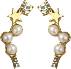 2025 Vintage Pearl Star Gold Studs Earrings for Women Trendy Rhinestone Crystals Earrings Jewelry for Her Friend Wife Mom Anniversary Birthday Gifts amazon Haul Warehouse Deals Liquidation