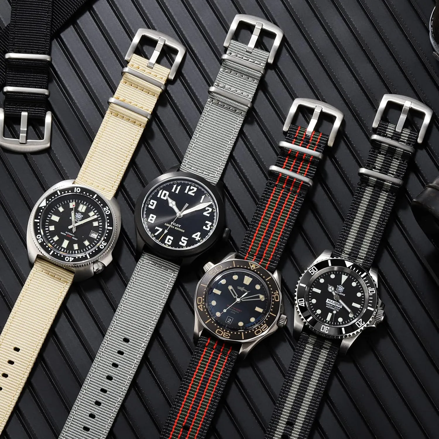 20mm 22mm Watch Band Military Watch Straps Replacement Nylon Watch Strap for Men Women with Stainless Steel Buckle