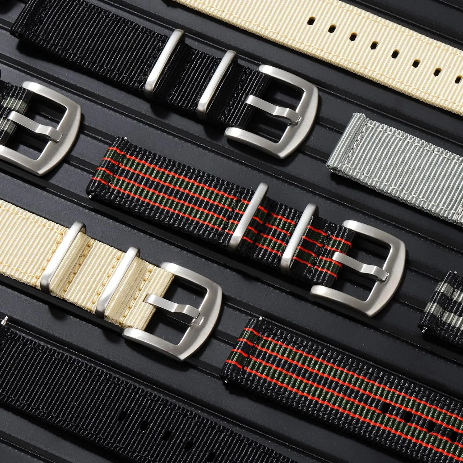 20mm 22mm Watch Band Military Watch Straps Replacement Nylon Watch Strap for Men Women with Stainless Steel Buckle