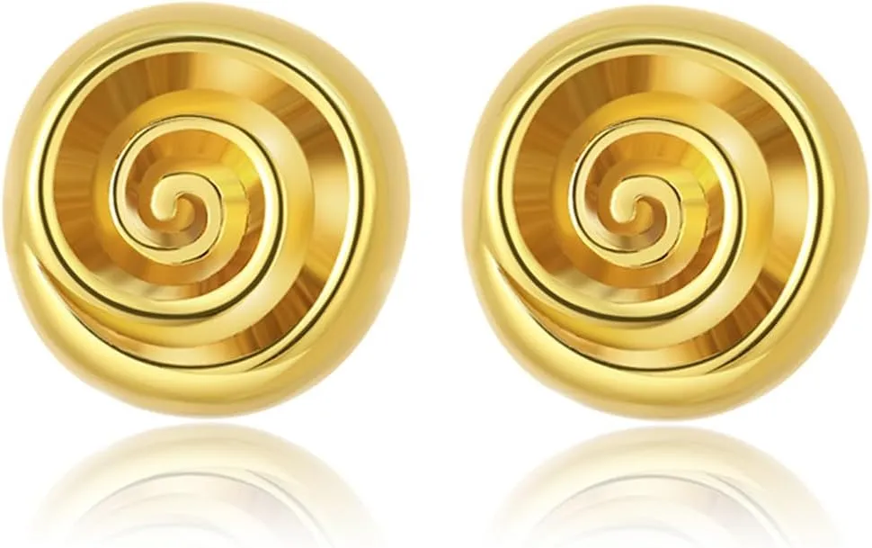 24K Gold Shell Earrings for Women, Vintage Earrings, Sophisticated Fashion, Hypoallergenic