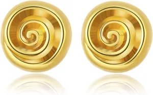 24K Gold Shell Earrings for Women, Vintage Earrings, Sophisticated Fashion, Hypoallergenic