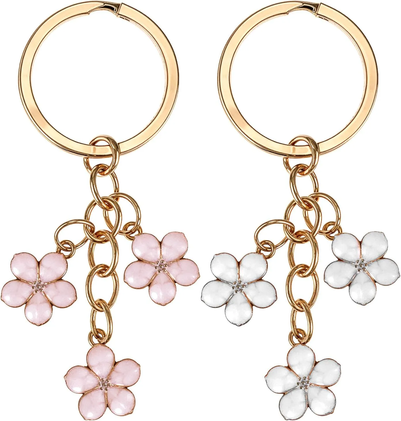 2pcs Flower Keychain, Cute Key Chains Car Key Charm Ring Pendant Accessories for Women Gifts Purse Handbag Backpacks Bag Car Aesthetic Accessories Decor