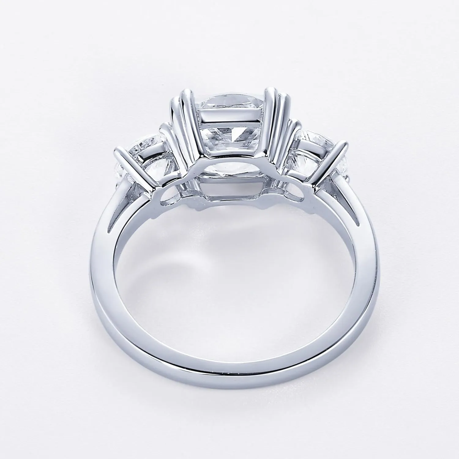 3 Stone Moissanite Engagement Rings for Women 3.5CTTW D Color Cushion Cut 925 Sterling Silver Wedding Ring Gift for Wife