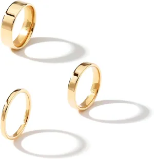 3pcs 14K Gold Plated Rings for Women Dainty Gold Stacking Band Thin Gold Thumb Pinky Finger Ring Non Tarnish Comfort Fit Size 5 to 10 | 2mm 4mm 6mm | Gold and Silver