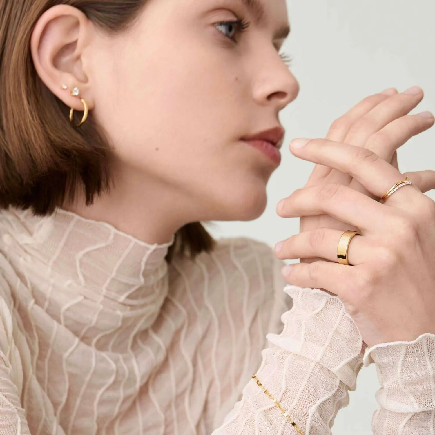 3pcs 14K Gold Plated Rings for Women Dainty Gold Stacking Band Thin Gold Thumb Pinky Finger Ring Non Tarnish Comfort Fit Size 5 to 10 | 2mm 4mm 6mm | Gold and Silver