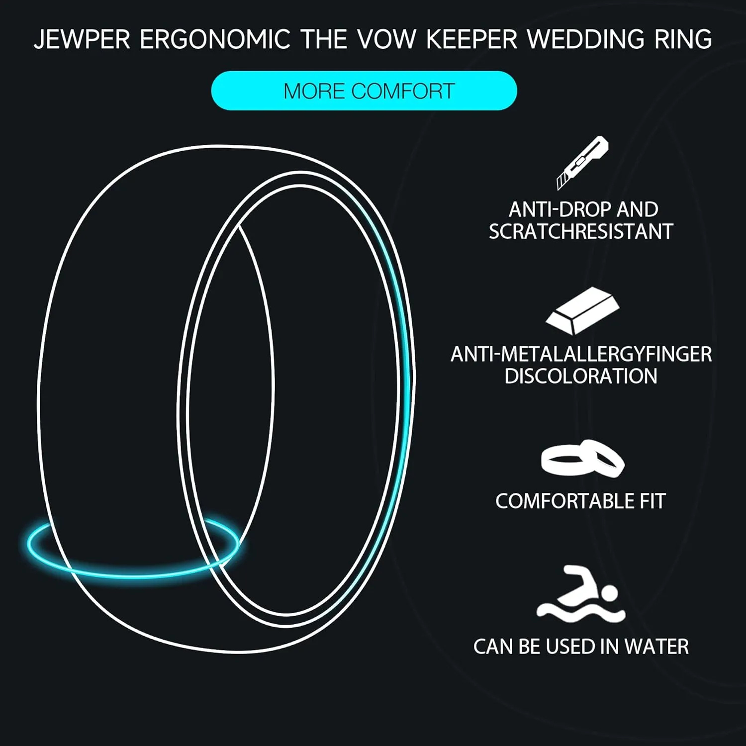 6MM 8mm Black/silver/gold Tungsten Rings for Men Womens Couple Fashion Jewelry Promise Engagement Wedding Band Hammered Inner ring inlaid with olive wood Carbide Polished Edge Comfort Fit