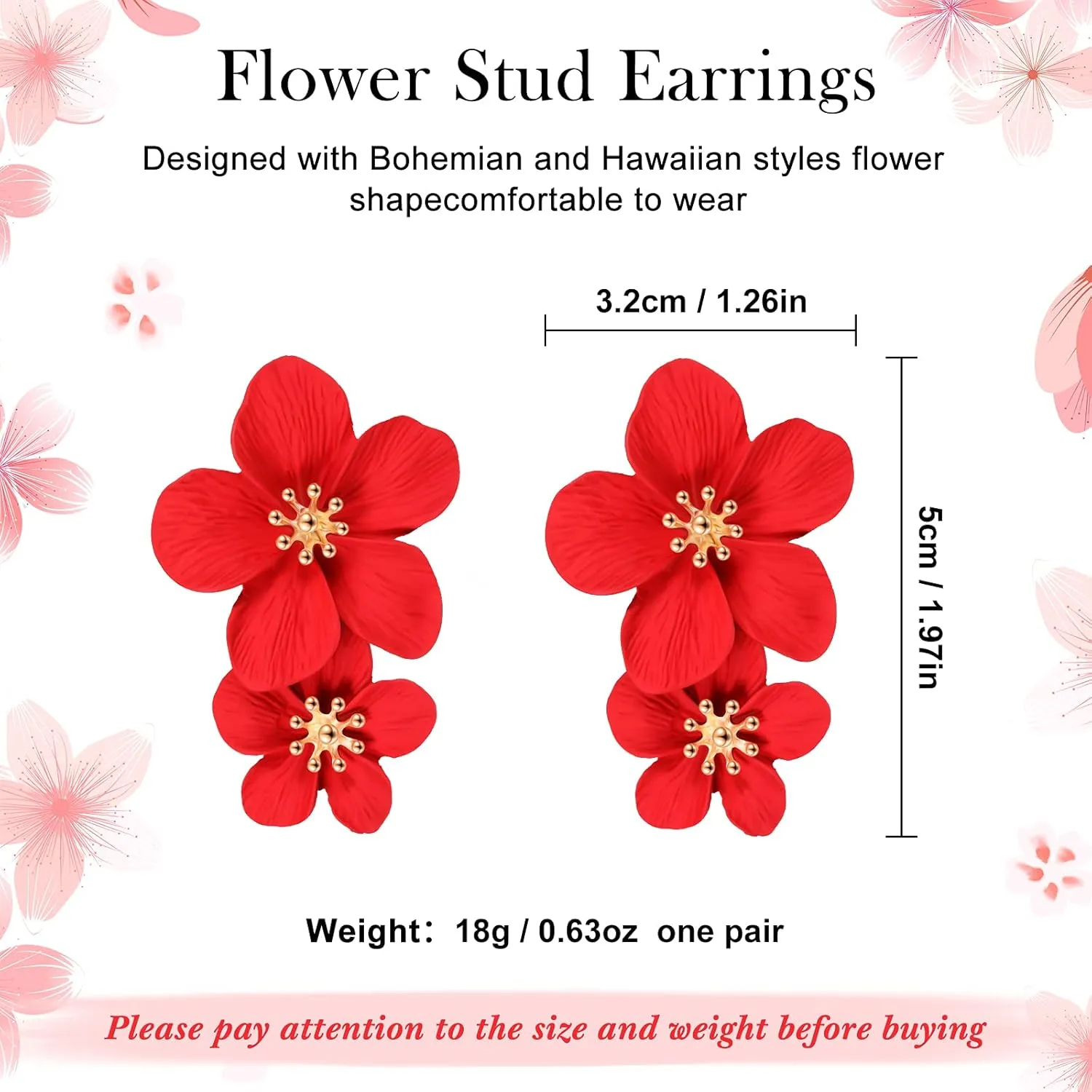 7 Pairs Boho Flower Stud Earrings for Women, Flower Shaped Daisy Earrings with Gold Bud