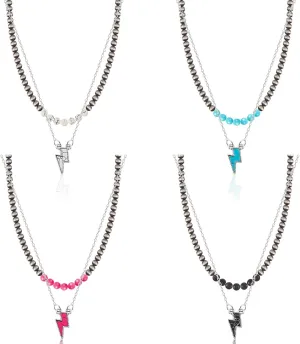 8 Pcs Western Necklaces Western Jewelry for Women Turquoise 4 Turquoise Boho Necklaces and 4 Beaded Choker for Christmas
