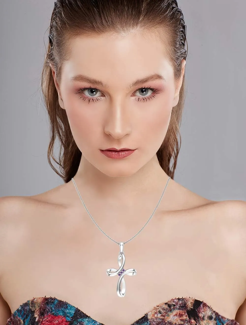 925 Sterling Silver Celtic Knot Cross Pendant Necklace 18" with Gemstone  Hypoallergenic & Tarnish-Resistant  Elegant Symbolic Necklace for Women  Ideal Gift for Birthday, Easter & Anniversary  by SILVER SMILE