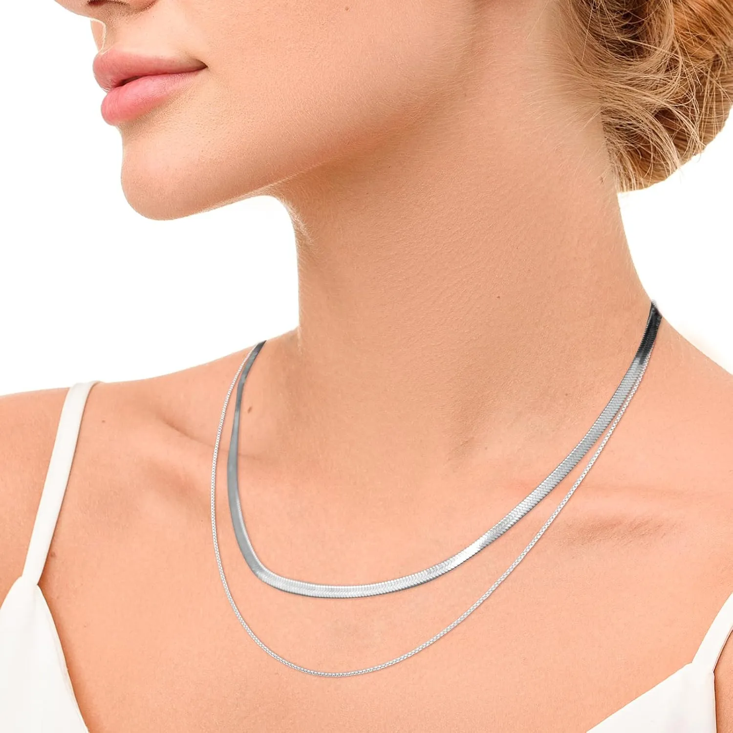 925 Sterling Silver Chain Necklace Chain for Women - 1.1mm Cable | 0.8mm Box | 3mm Snake Chain Necklace | Thin & Sturdy | 16/18/20 Inch