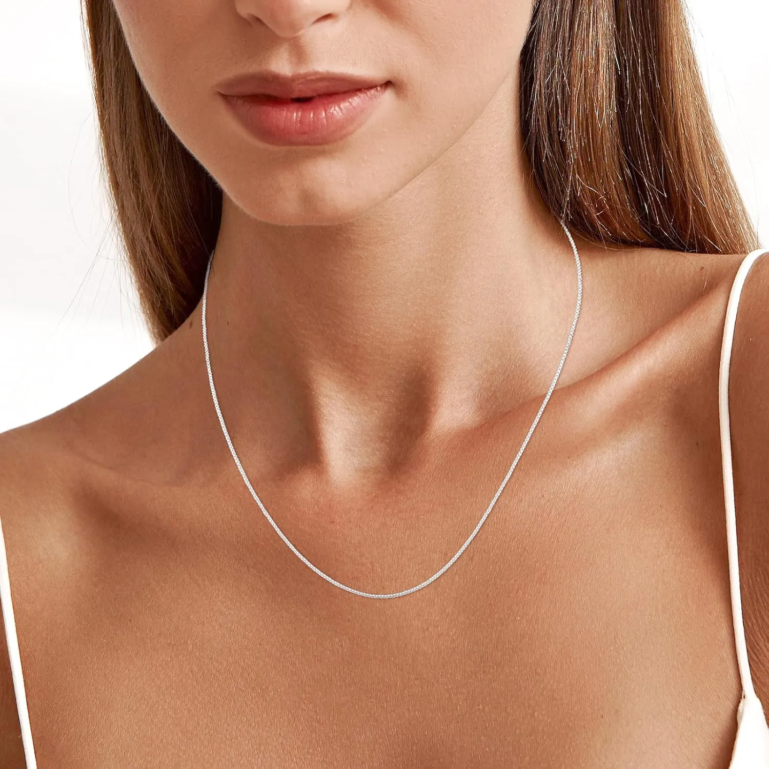 925 Sterling Silver Chain Necklace Chain for Women - 1.1mm Cable | 0.8mm Box | 3mm Snake Chain Necklace | Thin & Sturdy | 16/18/20 Inch