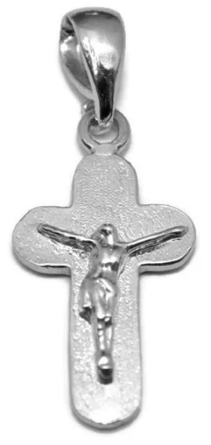 .925 Sterling Silver Cross Round with Jesus Christ pendant charm