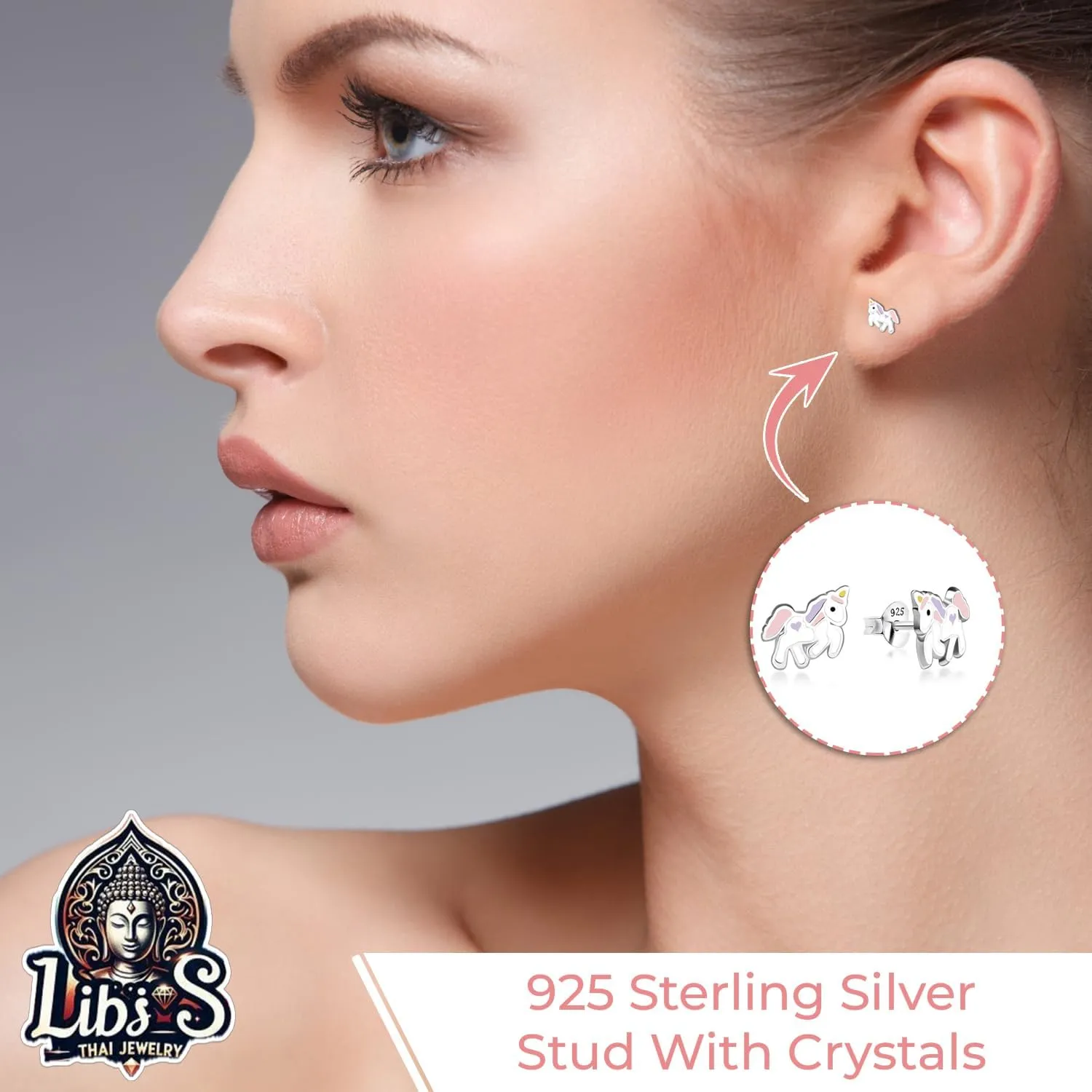 925 Sterling Silver Stud Earring - Nickel & Lead-Free Earring Studs for Women - Stylish & Cute Stud Earrings with Butterfly Lock -Libis Thai Jewelry