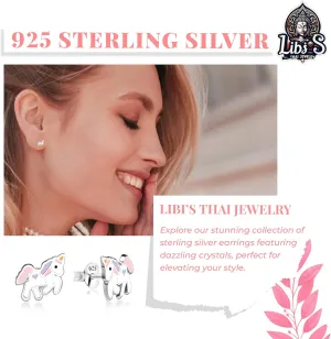 925 Sterling Silver Stud Earring - Nickel & Lead-Free Earring Studs for Women - Stylish & Cute Stud Earrings with Butterfly Lock -Libis Thai Jewelry