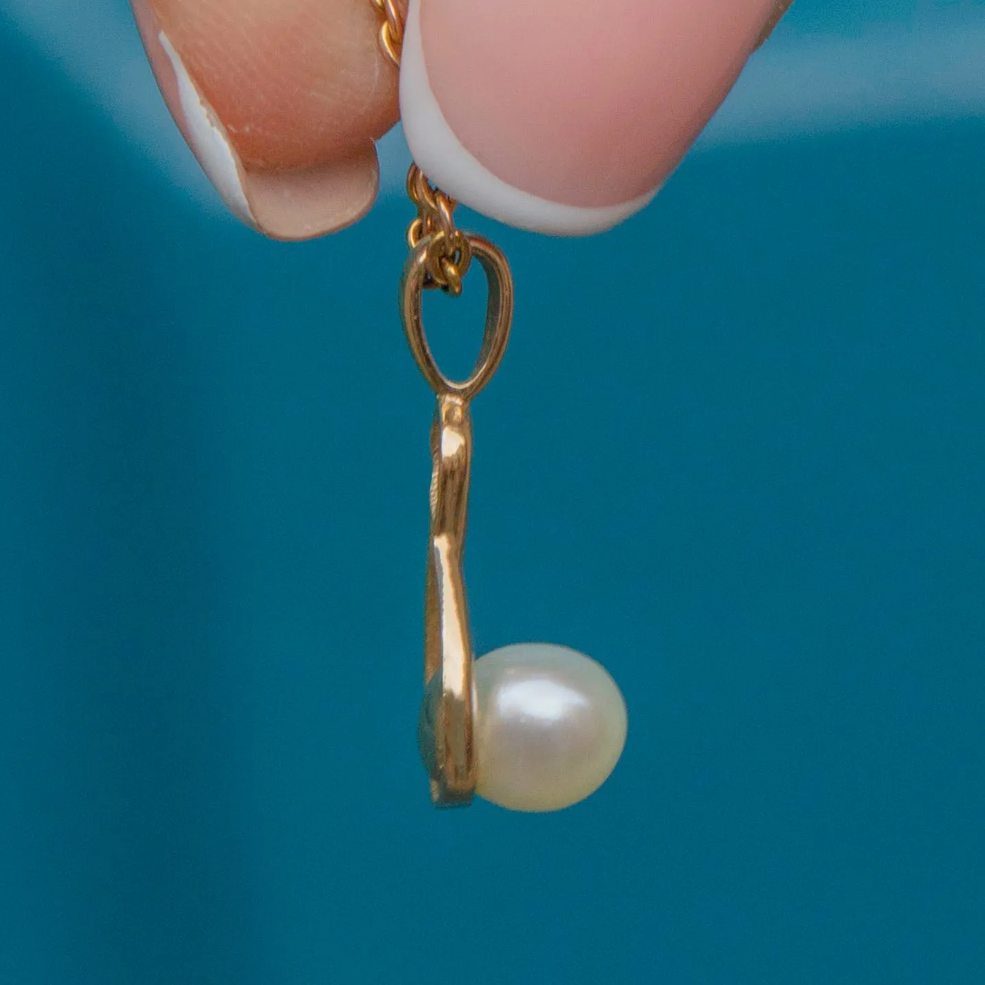 9ct Gold Pearl Twist Charm