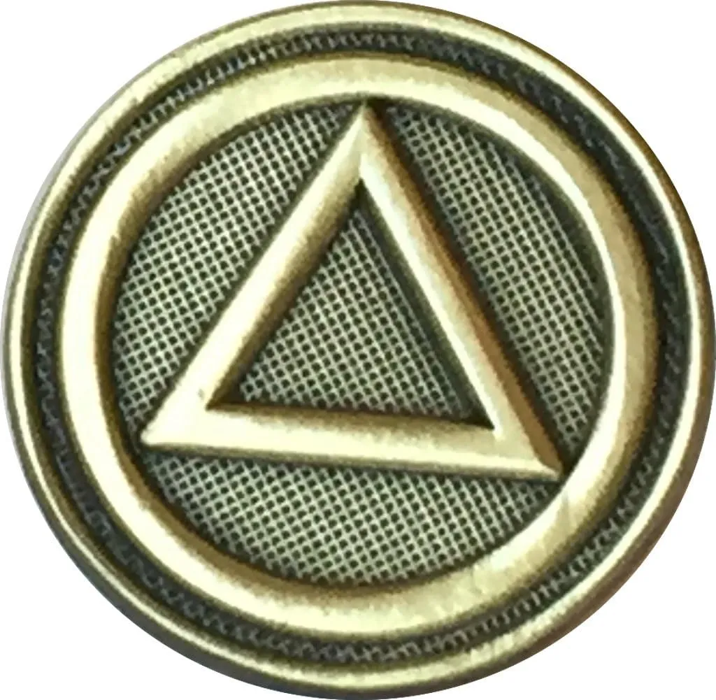 AA Logo Circle Triangle Lapel Pin Alcoholics Anonymous Sobriety Badge