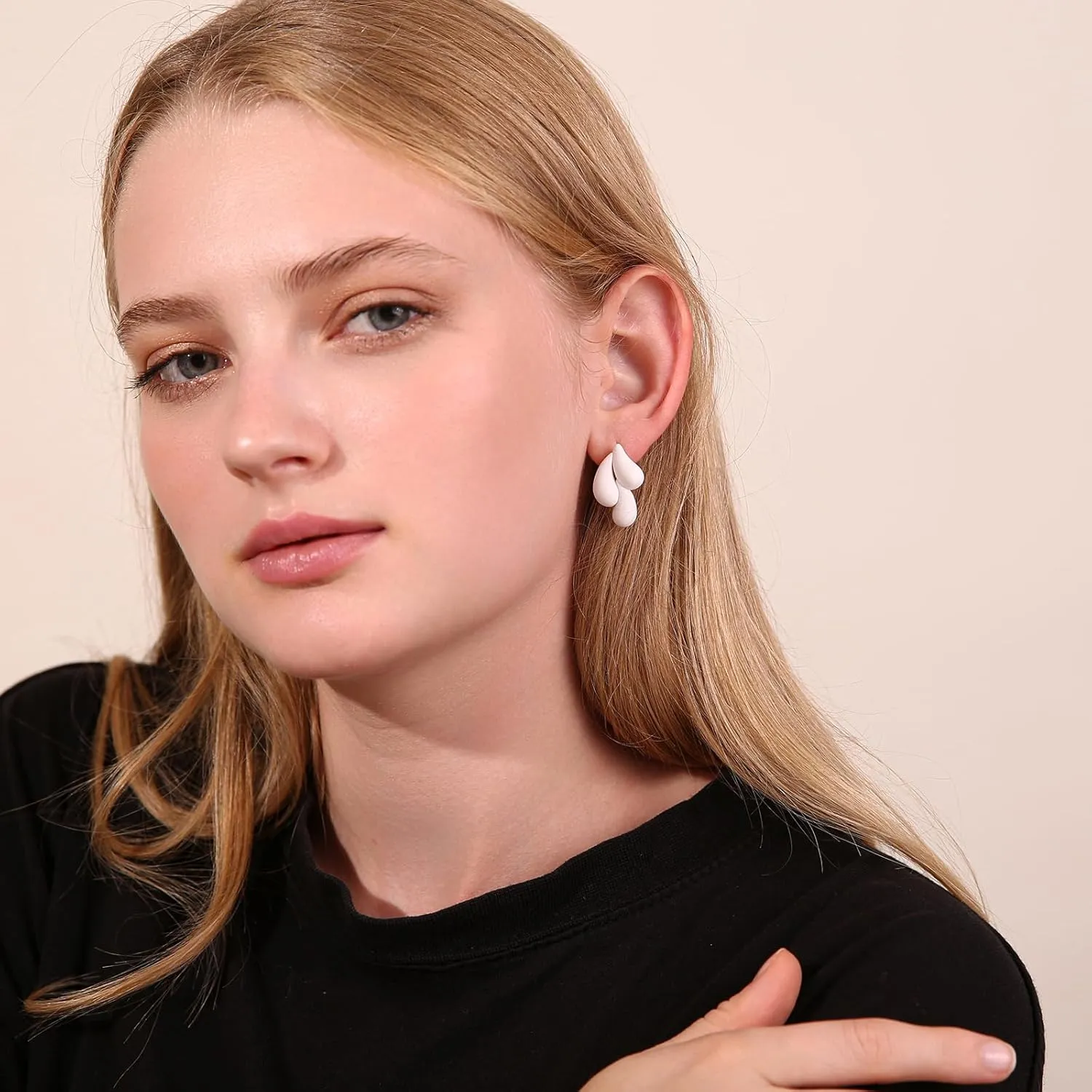 Acrylic Waterdrop Earrings for Women, Colorful Cute Teardrop Stud Earrings Lightweight Trendy Jewelry